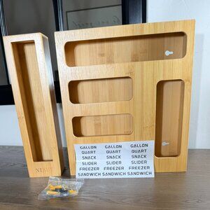 Bamboo Ziplock Bag Organizer Drawer Insert – New